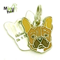Médaille gravée pour chien - Bulldog français - brun